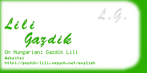 lili gazdik business card